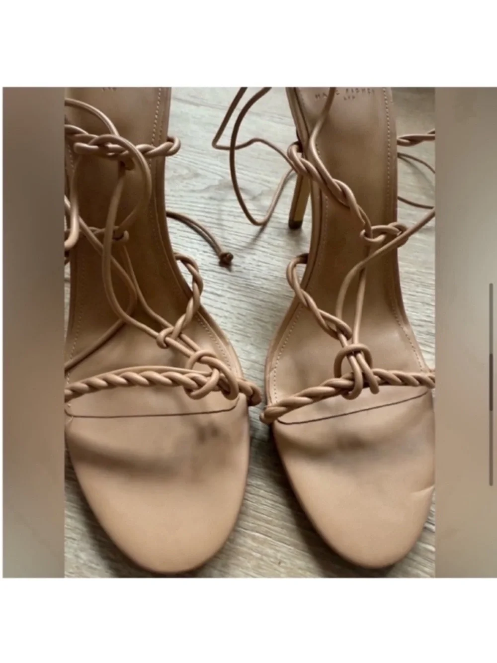 Marc Fisher Bea womens Heeled Sandal Nude NWT 9.5
